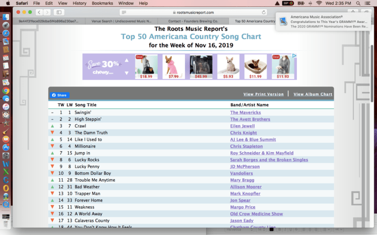 Americana Country Song Chart